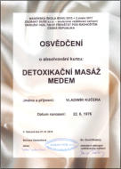 Certifikát detox. masáž medem