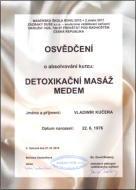Certifikát detox. masáž medem